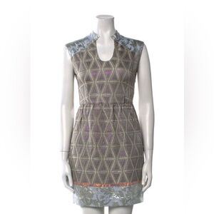 Like New SUNO Gray and Purple Geometric Mini Dress